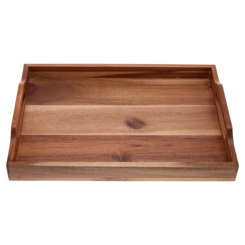 Vague Rectangular Wooden Tray with Handles - Al Makaan Store