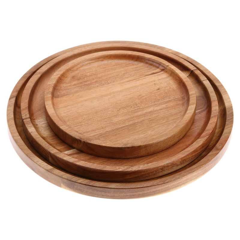 Vague Round Wooden Tray - Al Makaan Store