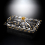 Vague Rectangular Acrylic Desserts Serving Set Flower Design - Al Makaan Store