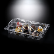 Vague Rectangular Acrylic Desserts Serving Set Flower Design - Al Makaan Store