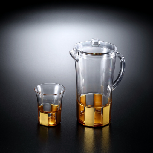 Vague Acrylic Jug Set with 6 Cups - Al Makaan Store