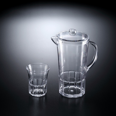 Vague Acrylic Jug Set with 6 Cups - Al Makaan Store