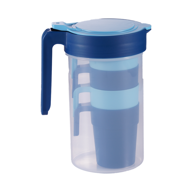 Vague Water Pitcher with 4 Cups Set 1.8 L - Al Makaan Store