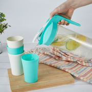 Vague Water Pitcher with 4 Cups Set 1.6 L - Al Makaan Store