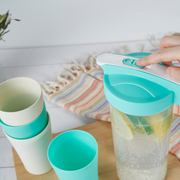 Vague Water Pitcher with 4 Cups Set 1.6 L - Al Makaan Store