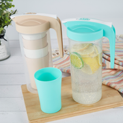 Vague Water Pitcher with 4 Cups Set 1.6 L - Al Makaan Store
