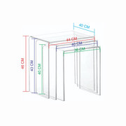 Vague Acrylic 3 Pieces Stackable Nesting Tables Set - Al Makaan Store