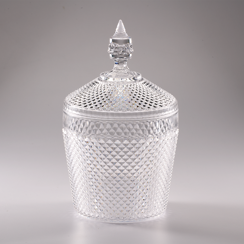 Vague Acrylic Diamond Candy Bucket with Cover - Al Makaan Store