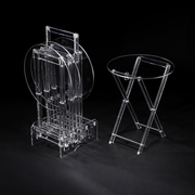 Vague Acrylic 4 Round Coffee Tables with Stand Set - Al Makaan Store