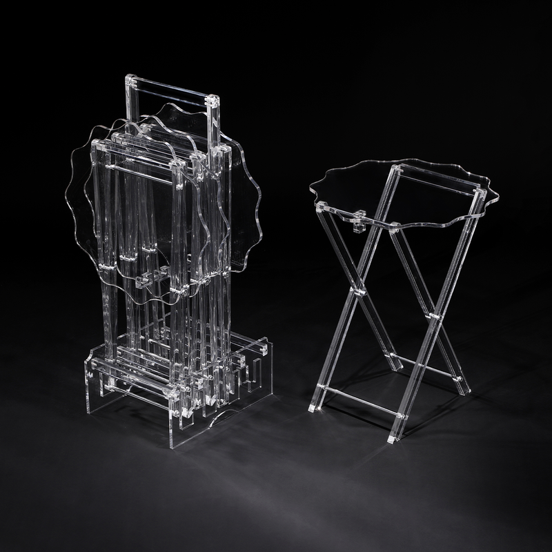 Vague Acrylic 4 Star Coffee Tables with Stand Set - Al Makaan Store