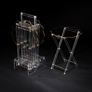 Vague Acrylic 4 Star Coffee Tables with Stand Set - Al Makaan Store