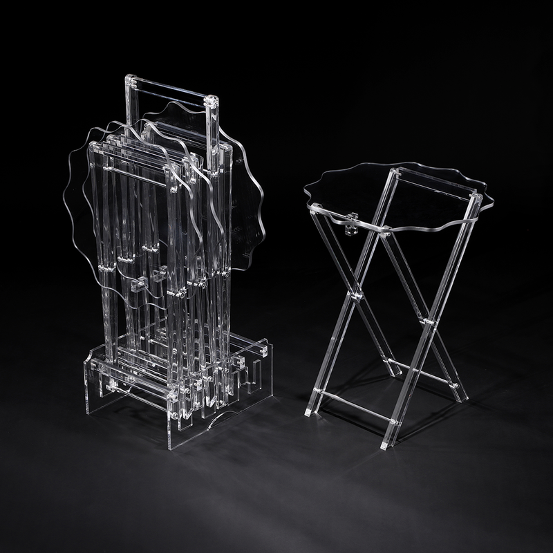 Vague Acrylic 4 Star Coffee Tables with Stand Set - Al Makaan Store