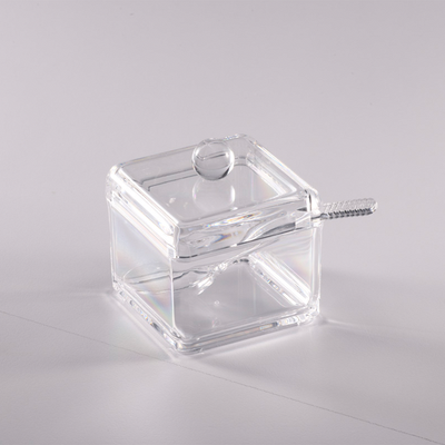 Vague Square Acrylic Serving Suger Pot with Spoon - Al Makaan Store
