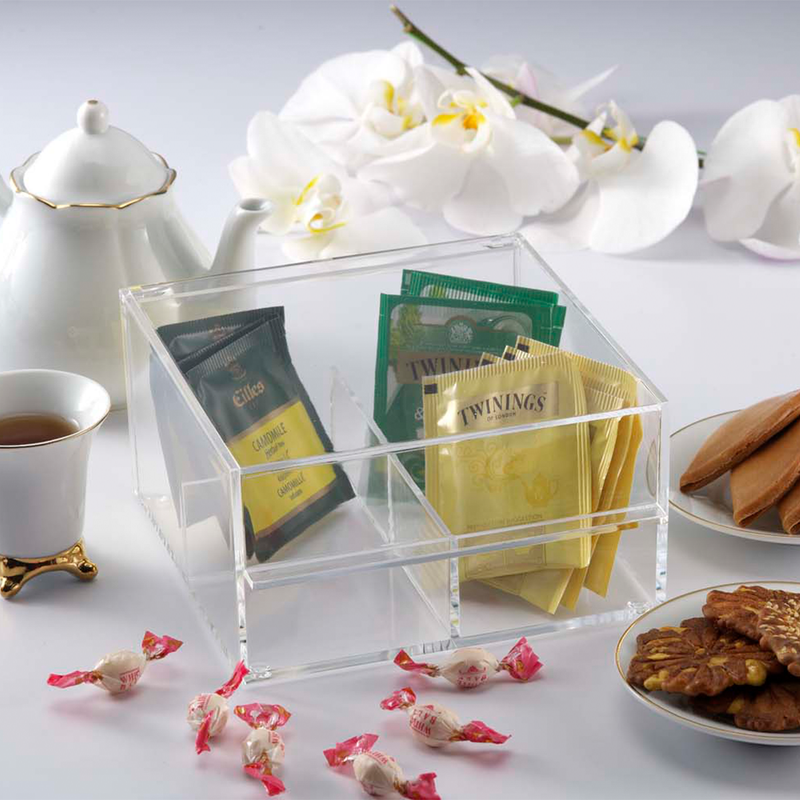 Vague Acrylic 2 Compartments Serving Tea Box - Al Makaan Store