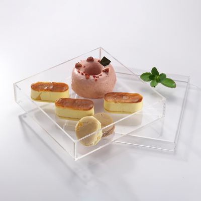 Vague Acrylic Square Serving Box with Cover - Al Makaan Store