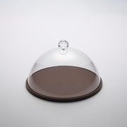 Vague Round Wooden Serving Platter with Acrylic Cover Set 26 cm - Al Makaan Store