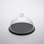 Vague Round Wooden Serving Platter with Acrylic Cover Set 26 cm - Al Makaan Store