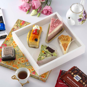Vague Square White Wooden Serving Box with Tulip Wooden Cover 24 cm - Al Makaan Store