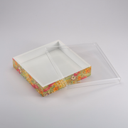 Vague Square Tulip Wooden Serving Box with Acrylic Cover 24 cm - Al Makaan Store