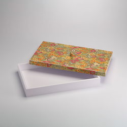 Vague Rectangular White Wooden Serving Box with Tulip Wooden Cover 42 x 26 cm - Al Makaan Store