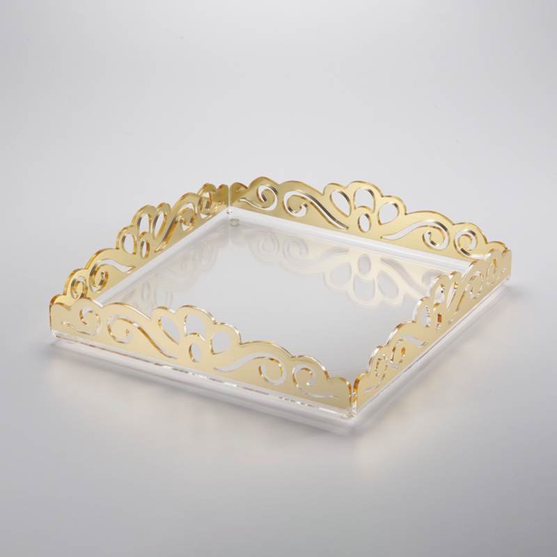 Vague Acrylic Square Laser Tray 35 x 7.5 cm - Al Makaan Store