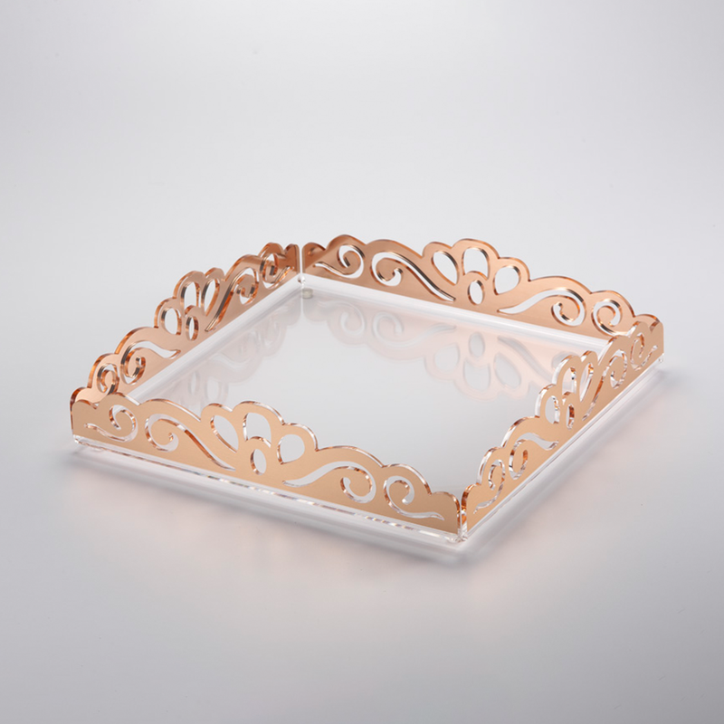 Vague Acrylic Square Laser Tray 35 x 7.5 cm - Al Makaan Store