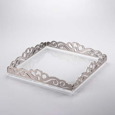 Vague Acrylic Square Laser Tray 40 x 7.5 cm - Al Makaan Store