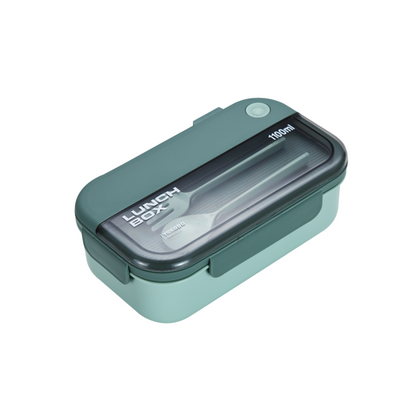 Vague Silicone Divided Lunch Box with Fork and Spoon 1.1 Liter - Al Makaan Store