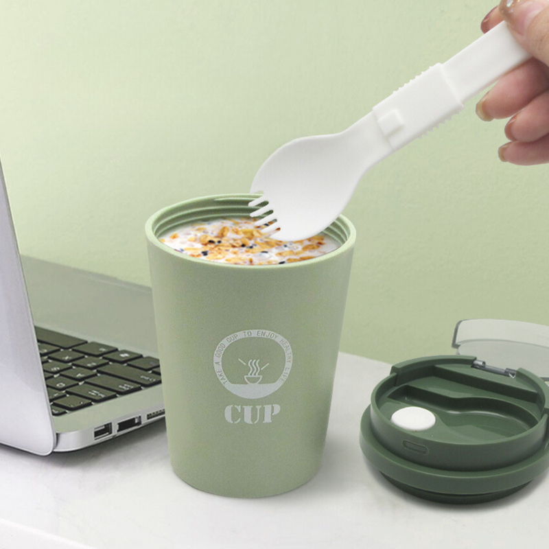 Vague Silicone Airtight Soup Bottle with Spoon 500 ml - Al Makaan Store