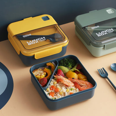 Vague Silicone Lunch Box with Fork and Spoon 1 Liter - Al Makaan Store