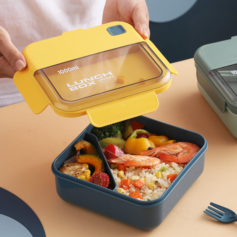 Vague Silicone Lunch Box with Fork and Spoon 1 Liter - Al Makaan Store