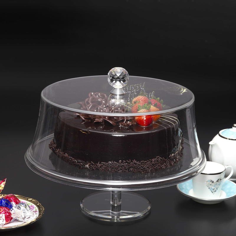 Vague Round Acrylic Cake Box with Stand - Al Makaan Store