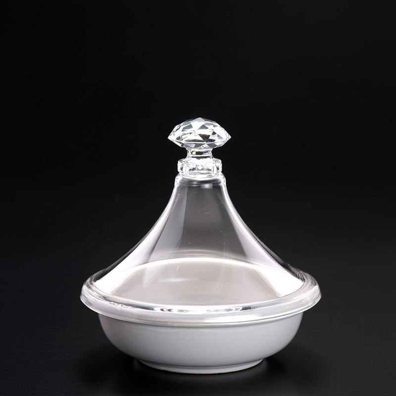 Vague Porcelain Mini Tajin with Acrylic Cover - Al Makaan Store