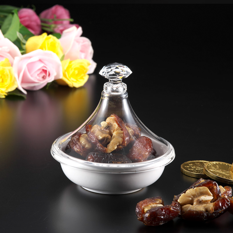 Vague Porcelain Mini Tajin with Acrylic Cover - Al Makaan Store