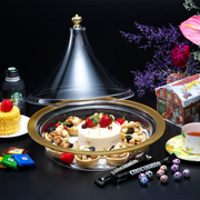 Vague Round Golden Acrylic Round Tajin - Al Makaan Store