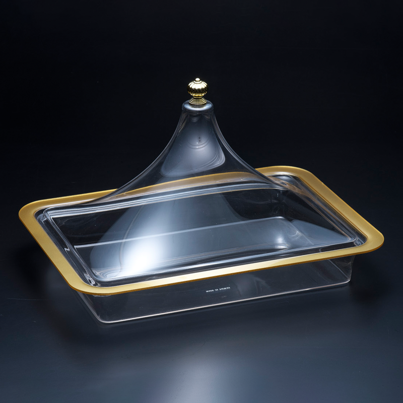 Vague Rectangular Golden Acrylic Tajin Set - Al Makaan Store