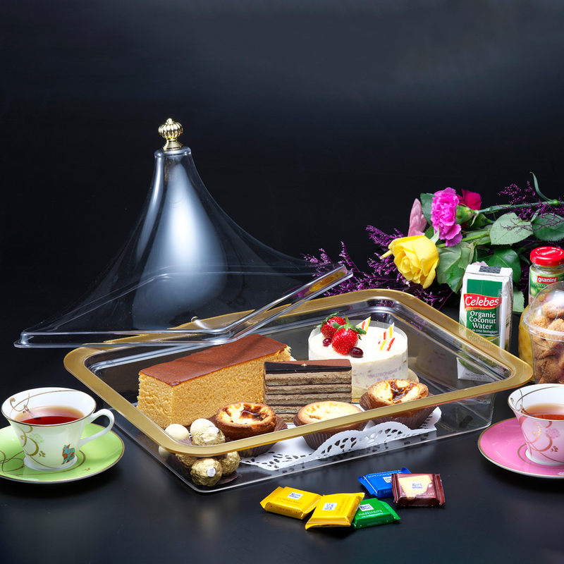 Vague Rectangular Golden Acrylic Tajin Set - Al Makaan Store