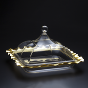 Vague Square Golden Acrylic Serving Set 36.5 cm - Al Makaan Store