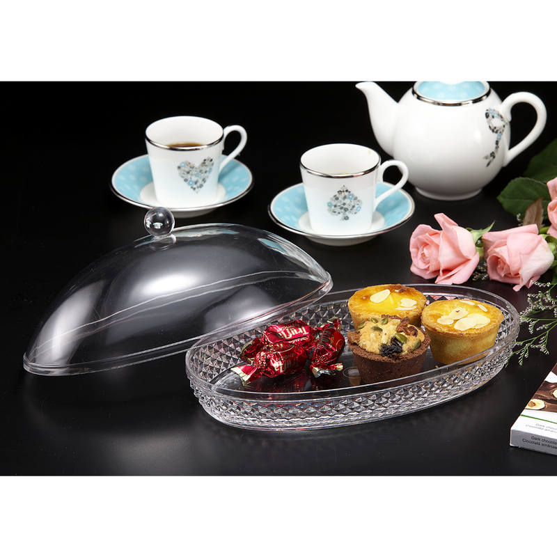 Vague Diamond Oval Acrylic Dessert Set - Al Makaan Store