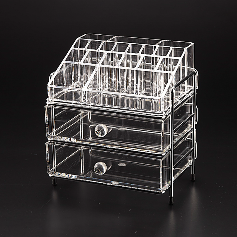 Vague Medium  Acrylic Cosmetic Jewelery Box 2 Drawer - Al Makaan Store