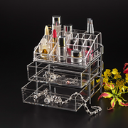Vague Medium  Acrylic Cosmetic Jewelery Box 2 Drawer - Al Makaan Store