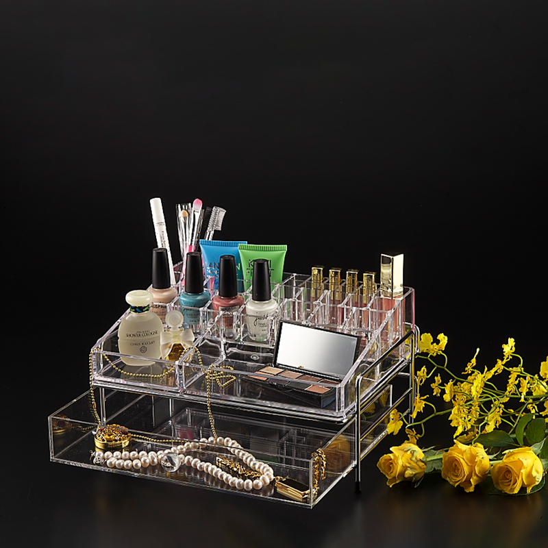 Vague Large Acrylic Cosmetic Jewelery Box 1 Drawer - Al Makaan Store