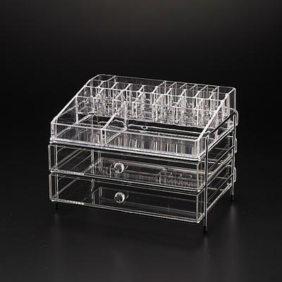 Vague Large Acrylic Cosmetic Jewelery Box 2 Drawer - Al Makaan Store