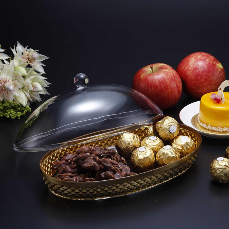 Vague Diamond Oval Acrylic Dessert Set - Al Makaan Store