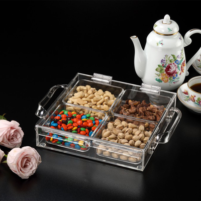Vague Four Compartment Acrylic Laser Serving Tray - Al Makaan Store