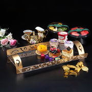 Vague Golden Printed Acrylic Serving Tray 59 cm - Al Makaan Store