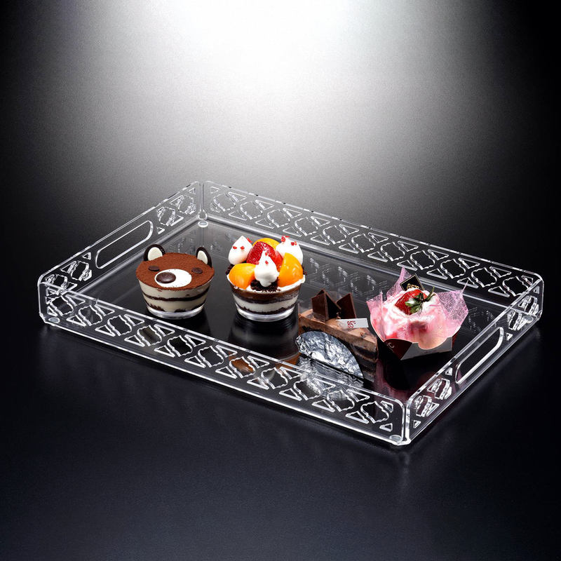 Vague Acrylic Serving Laser Cut Serving Tray - Al Makaan Store