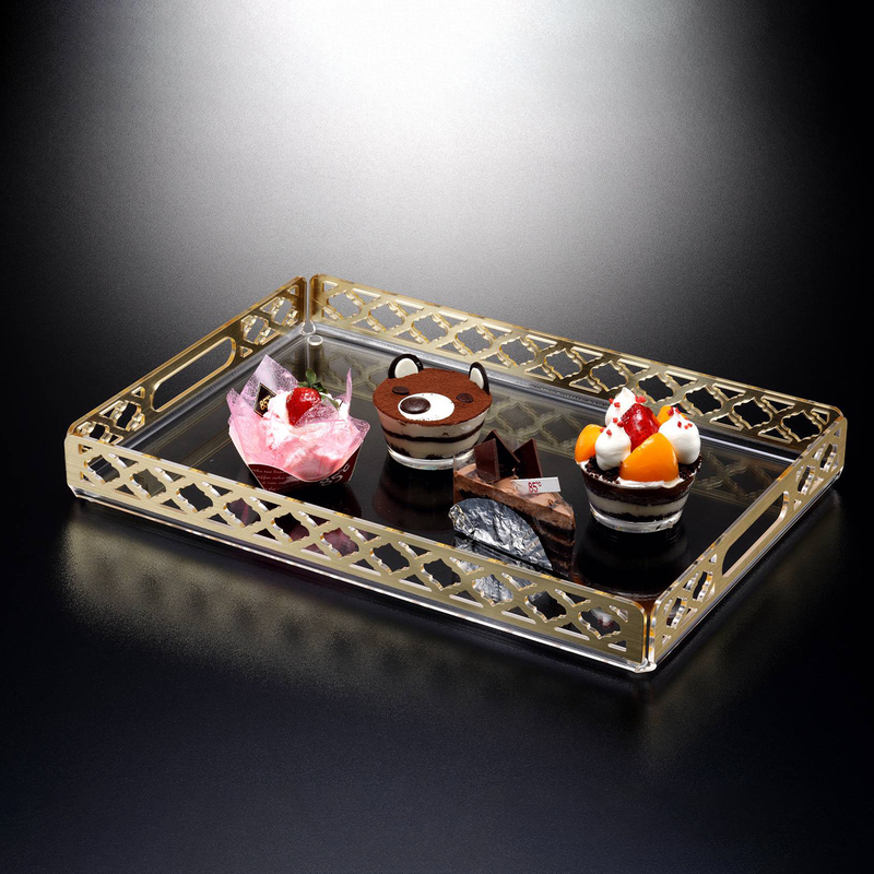 Vague Acrylic Serving Laser Cut Serving Tray - Al Makaan Store