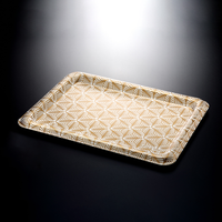 Vague Acrylic Traditional Tray Golden Lines Design - Al Makaan Store