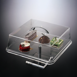 Vague Square Acrylic Cake Box with Stand - Al Makaan Store